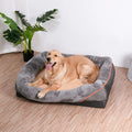 Dog Bed with Orthopedic Foam and Raised Cushioned Walls, Machine Washable Cover