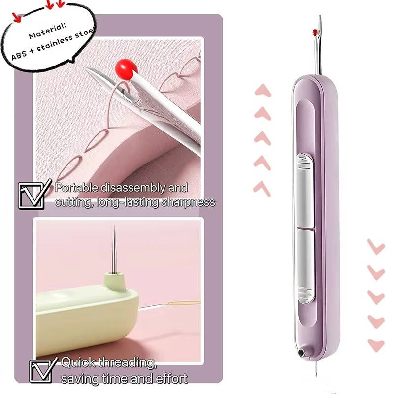 Dual Function Needle Threader with Seam Ripper, Stainless  Steel
