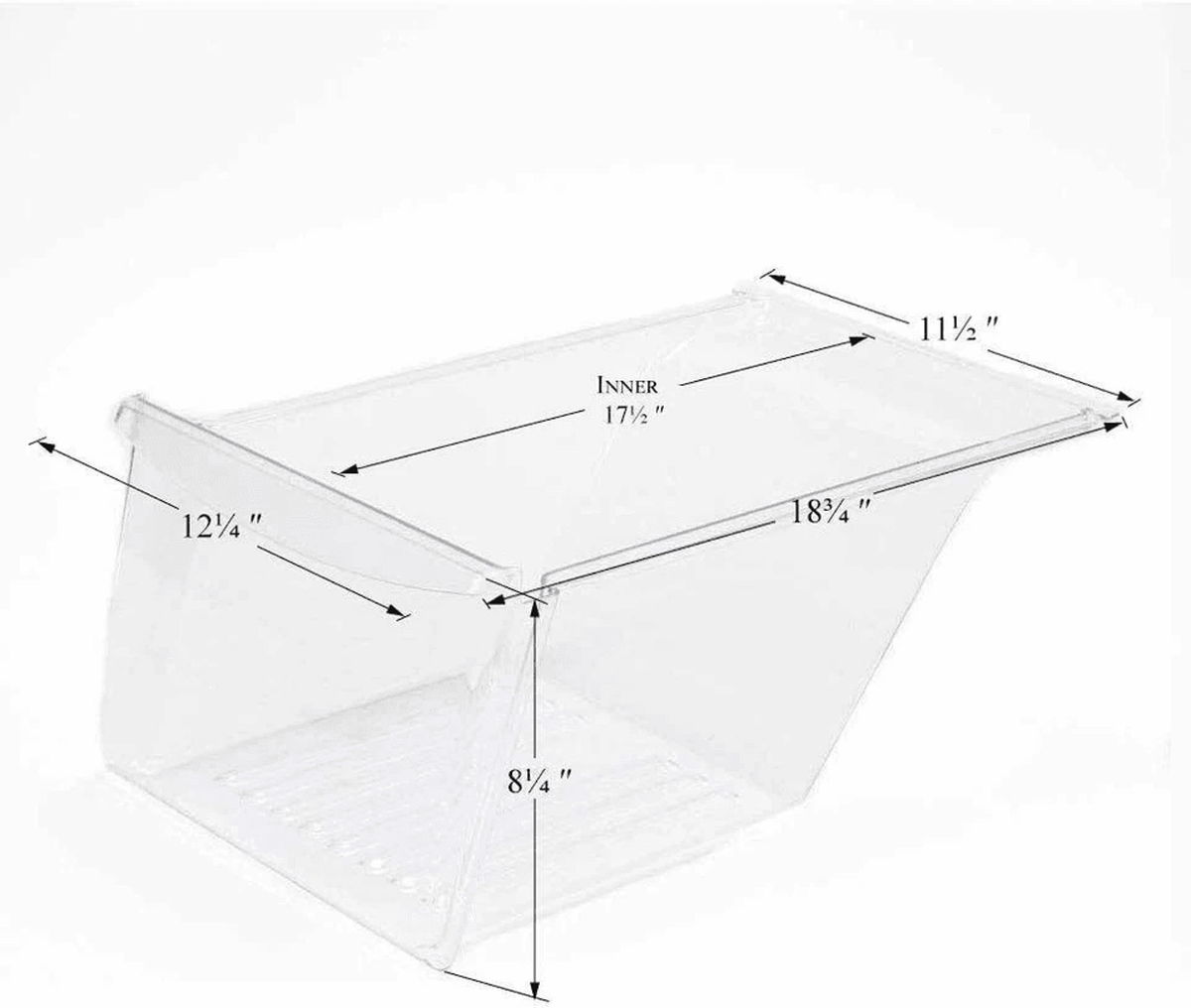 Clear Refrigerator Crisper Drawer Pan with Humidity Control and Tool-Free  Installation
