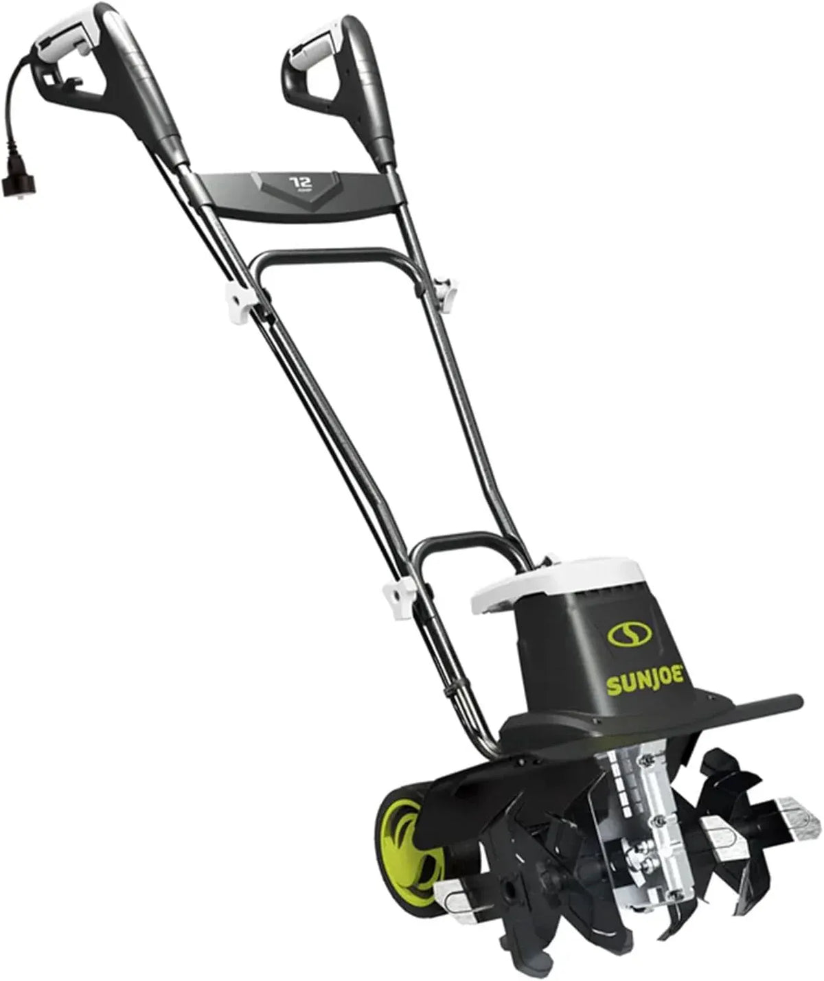 Sun Joe Electric Garden Tiller Cultivator, Steel Tines, 12 Amp, 16 Inch, Black - Heavy-Duty Gardening Machine & Equipment for Gardens, Lawns & Yards, TJ603E