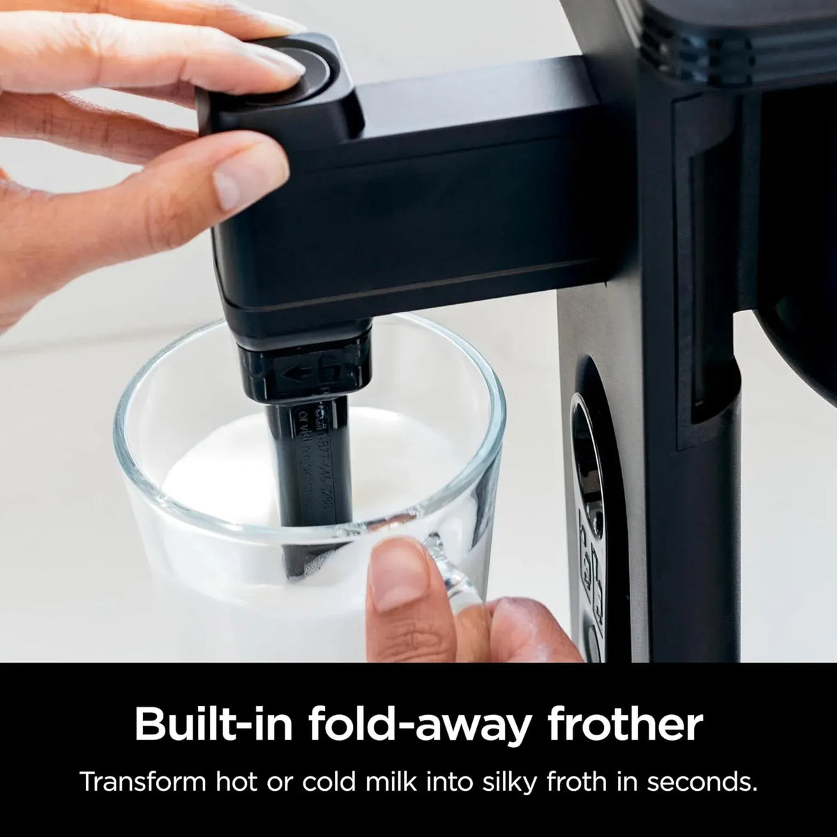 Ninja Specialty Coffee Maker, Hot & Iced Coffee, 6 Brew Styles, 8 Sizes, Small Cup to Travel Mug, 10-Cup Carafe, Fold-Away Frother, Permanent Filter, Removable Reservoir, Black, CM401