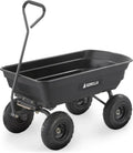 Gorilla Carts Poly Garden Dump Cart, 4 Cu Ft Tub, 600 lb Haul Capacity, Green – Heavy-Duty Utility Wagon with Quick-Release Dumping & Pneumatic Tires for Yard, Landscaping and Gardening