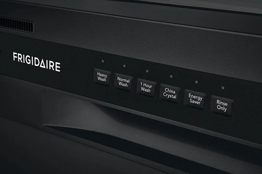 Frigidaire - 24 Compact Front Control Built-In Dishwasher with Stainless Steel Tub, 52 dBA - Black