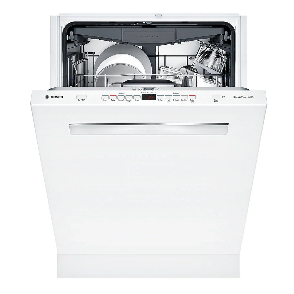 Bosch - 500 Series 24 Pocket Handle Dishwasher with Stainless Steel Tub - White