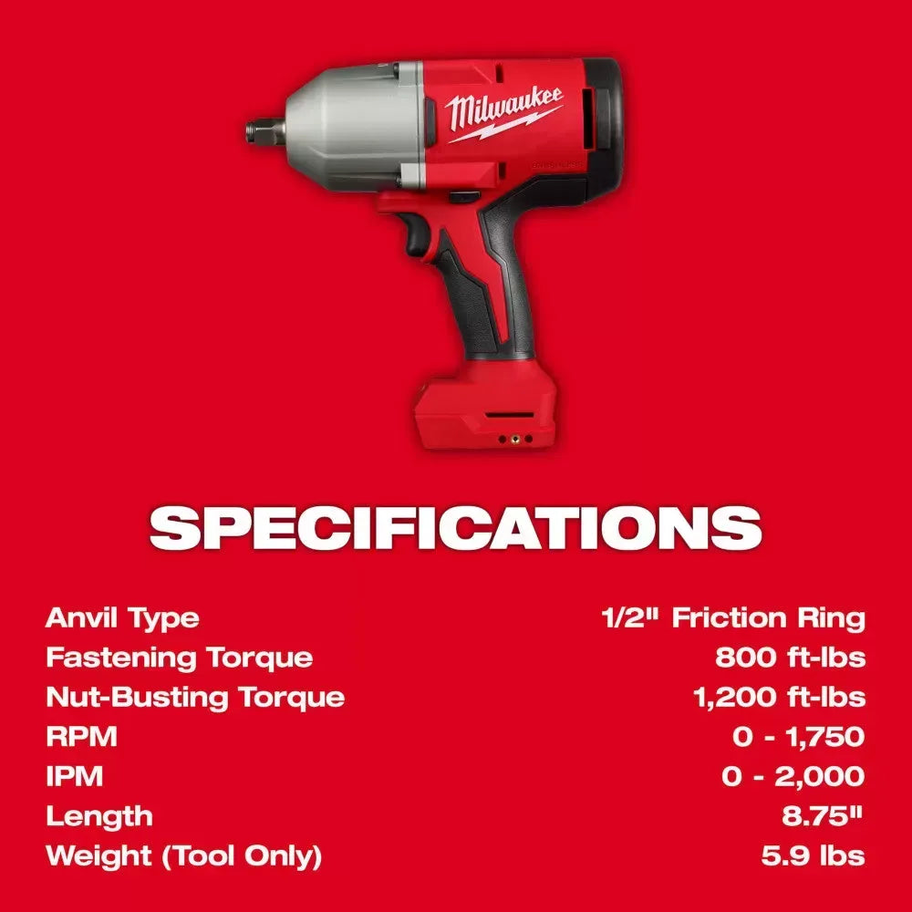 Milwaukee Pre-Sale 2666-20 M18 18V 1/2 High Torque Cordless Impact Wrench - Bare Tool