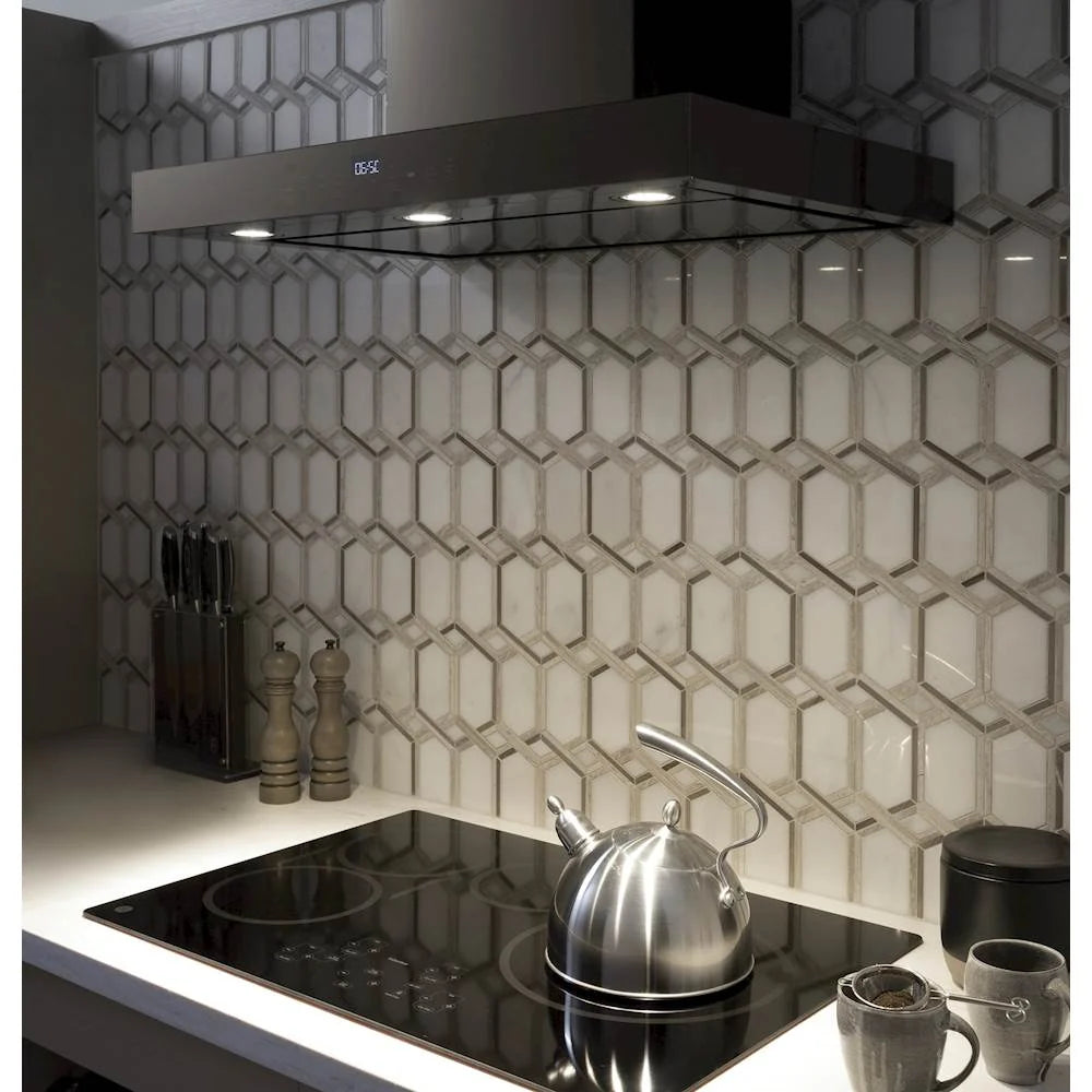 GE - 36 Convertible Range Hood - Black stainless steel