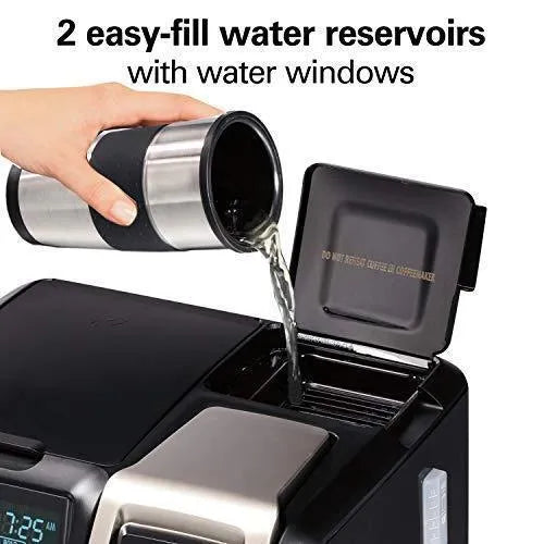 Thermal Coffee Maker, Single Serve & Full Pot, Compatible with Pods or Grounds, Programmable, Black and Stainless ()