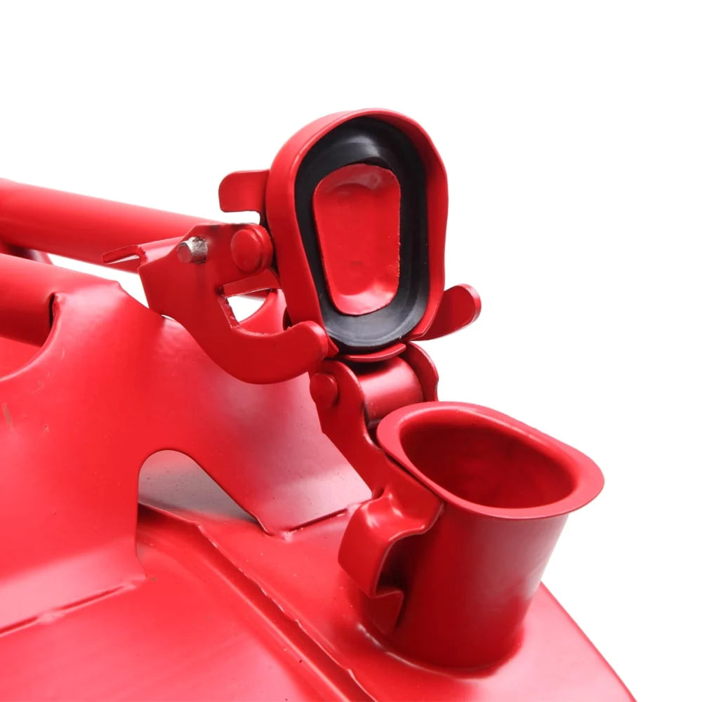 DreamBuck Jerry Cans for Gasoline, 20L 5 Gallon Metal Gas Can with Fuel Can and Spout System, US Standard Cold-Rolled Plate Petrol Diesel Can, Jerry Fuel Can, Gasoline Bucket with Oil Pipe, Red