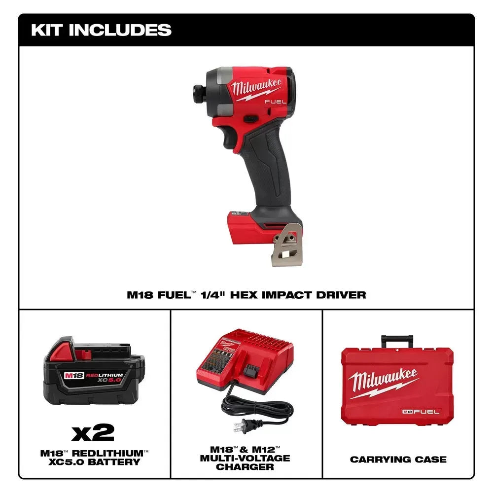 Milwaukee Pre-Sale 2953-22 M18 FUEL 18V 1/4 Hex Cordless Li-Ion Impact Driver Kit