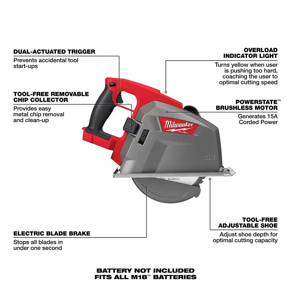 Milwaukee 2982-20 M18 FUEL 18V 8 Cordless Metal Cutting Circular Saw -Bare Tool
