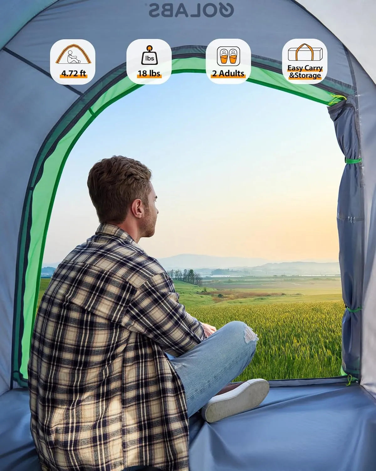 Golabs Truck Bed Tent for 5-6 Ft Bed, 8-Minute Easy Setup by Pre-Assembled Design, Waterproof PU2000mm, 2-Person Portable with Extra Rainfly Cover for Camping & Outdoor, Includes Storage Bag