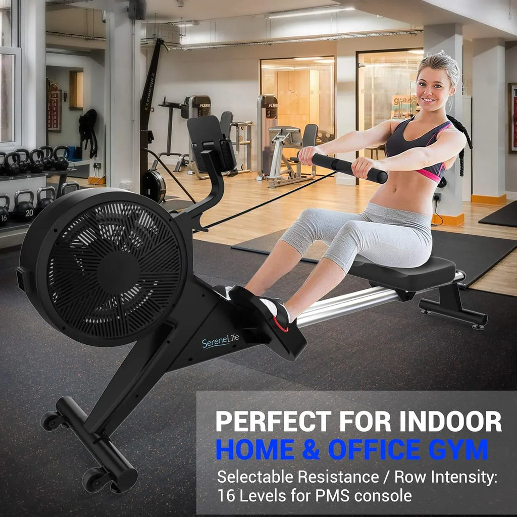 Smart Rowing Machine-Home Machine with Smartphone Fitness Monitoring App, Magnetic Row Machine for Gym or Home Use, 16 Levels Resistance