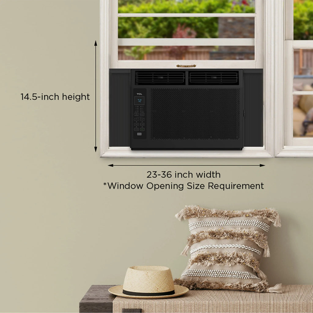 TCL 5，000 BTU Window Air Conditioner， 150 sq. ft.， LED Display， Included Remote， Black， W5W3M-B