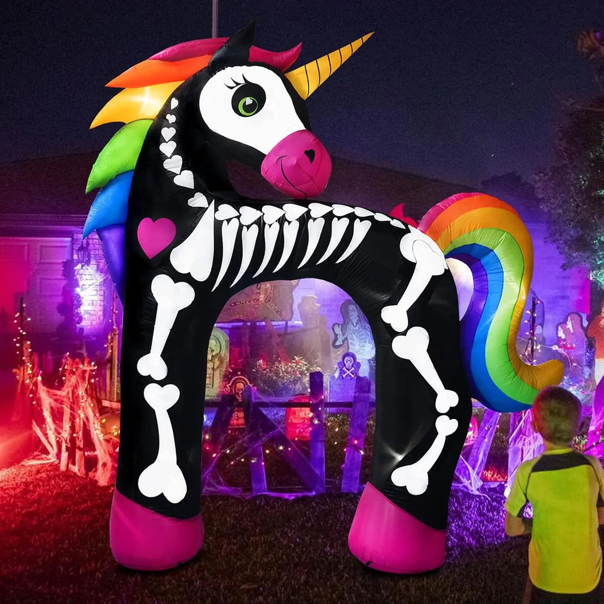 13Ft Halloween Inflatables Giant Octopus Black Sticky Pumpkin LED Light Blow up Halloween Decor for Carnival Party Store Outdoor Yard Lawn Decorations