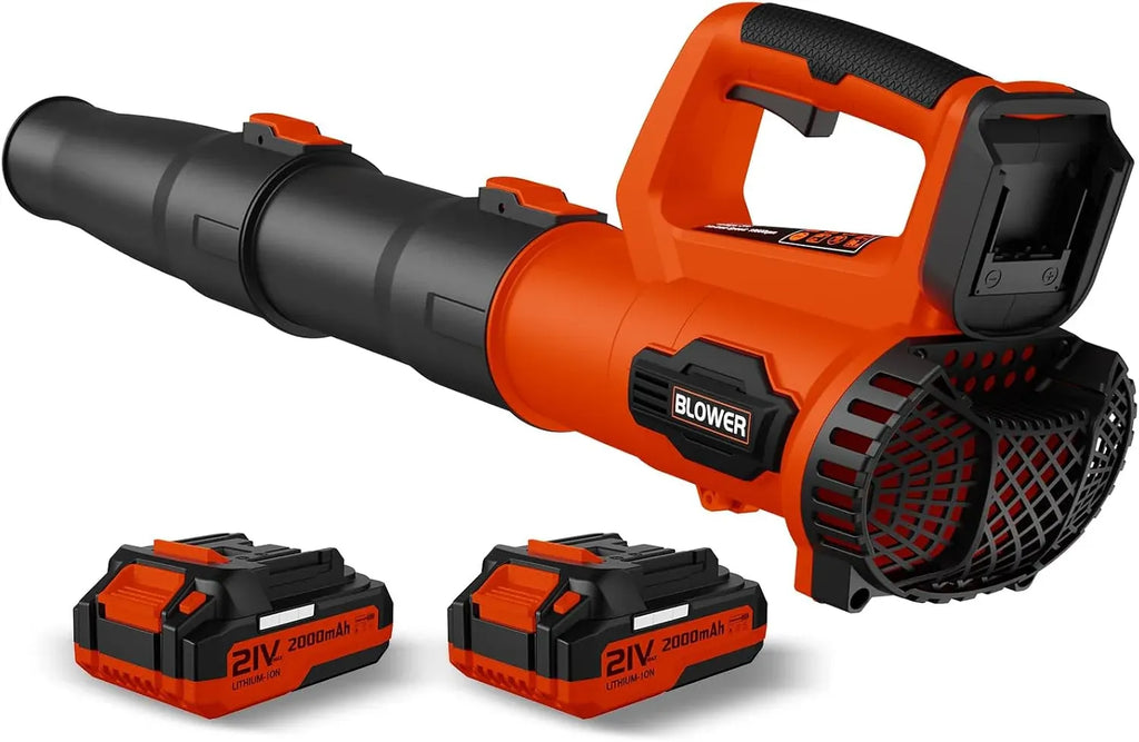 Leaf Blower, 21V Electric Cordless Blower, 2 X 2.0Ah Batteries and Charger Included, Lightweight Leaf Blower for Patio Cleaning, Lawn Care, Blowing Leaves and Dust, etc.