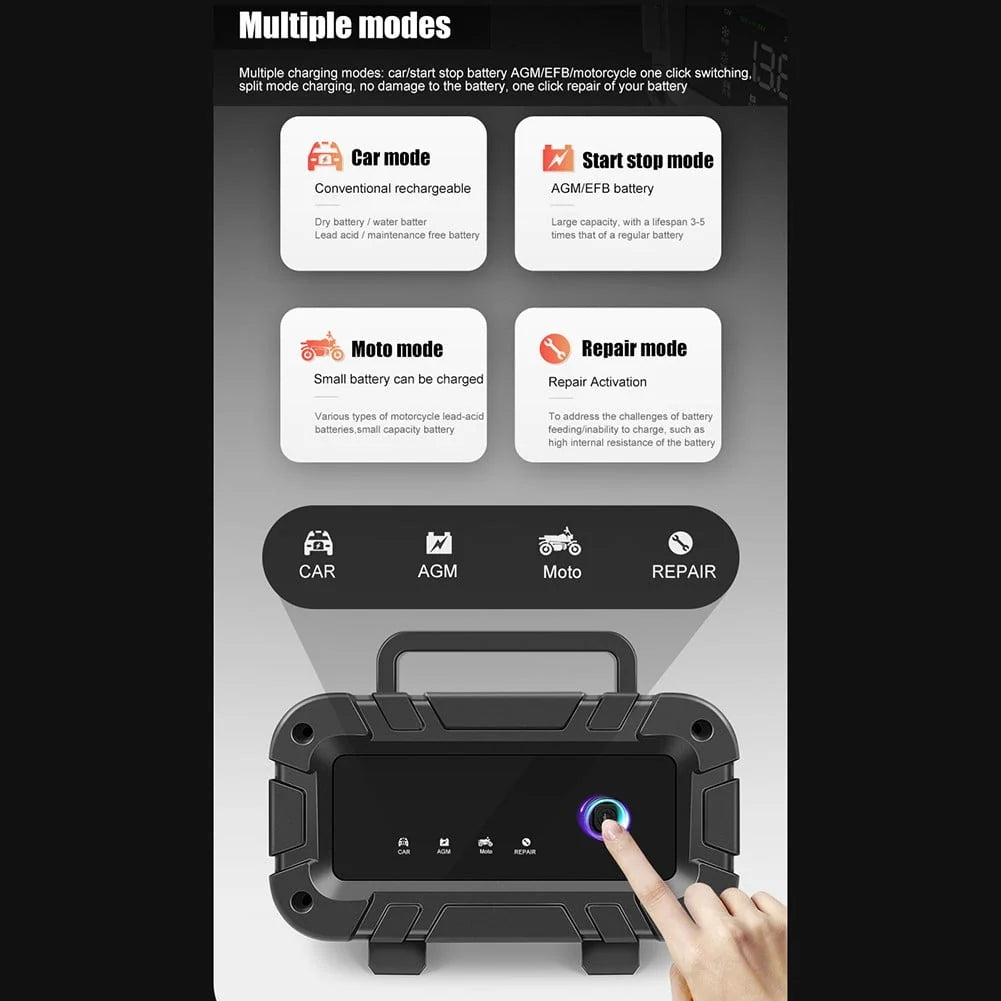 Car and Motorcycle Battery Charger 12V/6A Intelligent Pulse Repair Charger