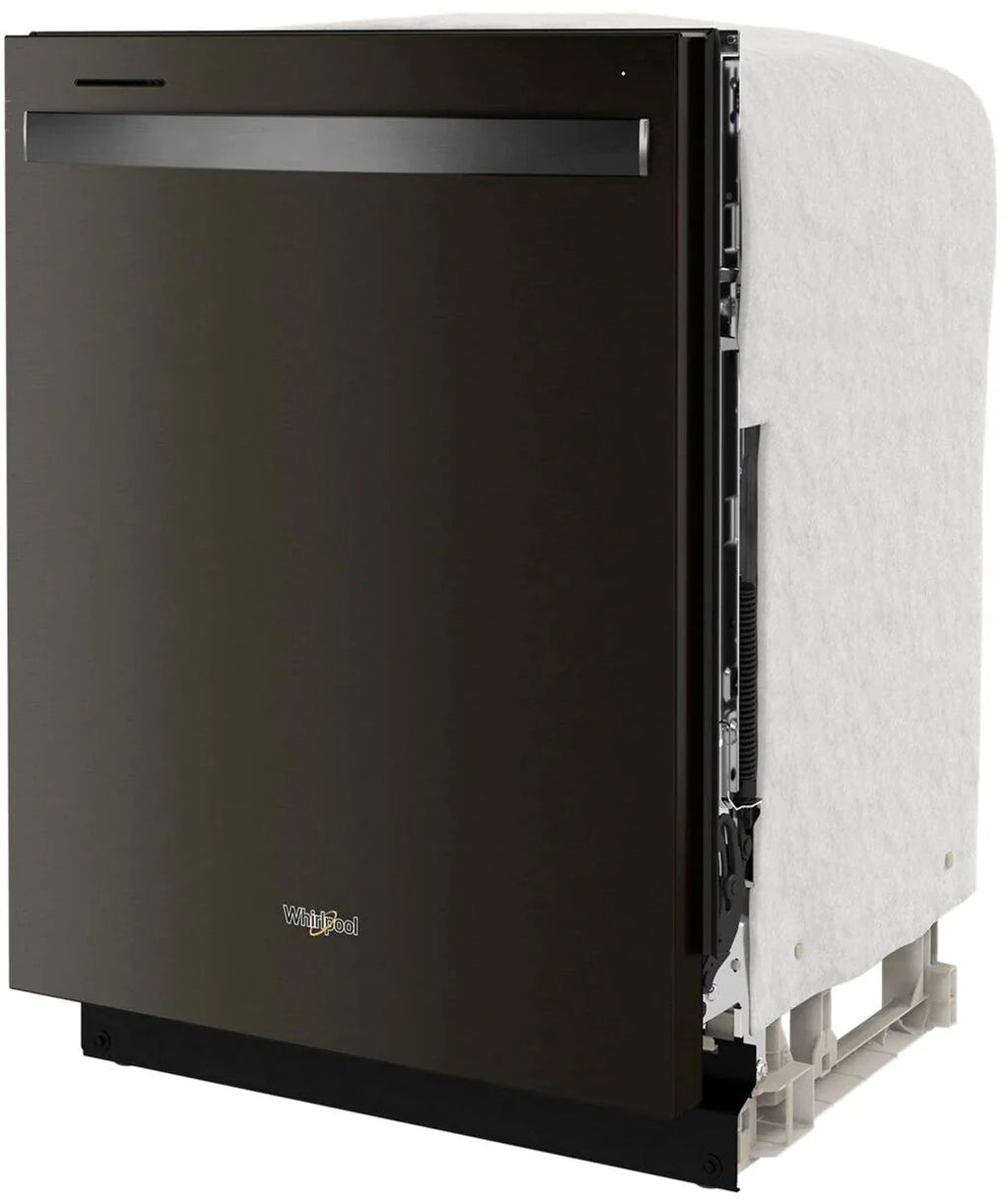 Whirlpool - 24 Top Control Built-In Dishwasher with Stainless Steel Tub, Large Capacity, 3rd Rack, 47 dBA - Black stainless steel