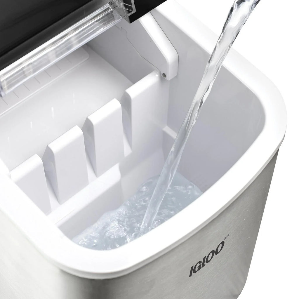Igloo IGLICEB26SS 26-Pound Automatic Portable Countertop Ice Maker Machine Stainless Steel