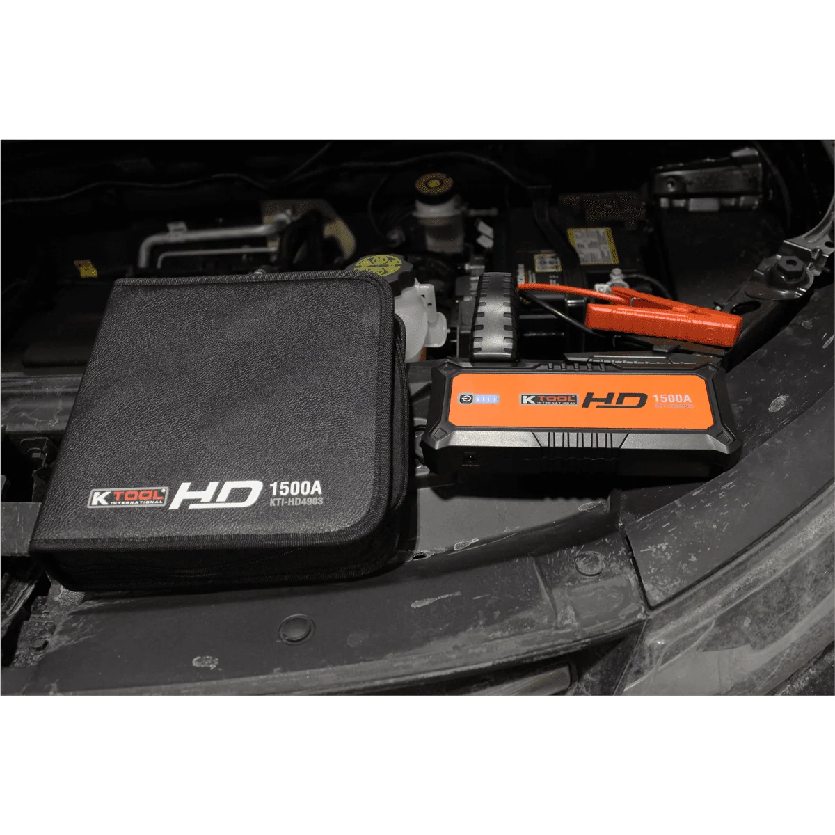 K Tool HD Power Bank Portable Charger Heavy Duty Jump Starter 24000 mAh Jump Starters for Gasoline Engines and 11.0L Diesel Engines Lithium Polymer Emergency Light