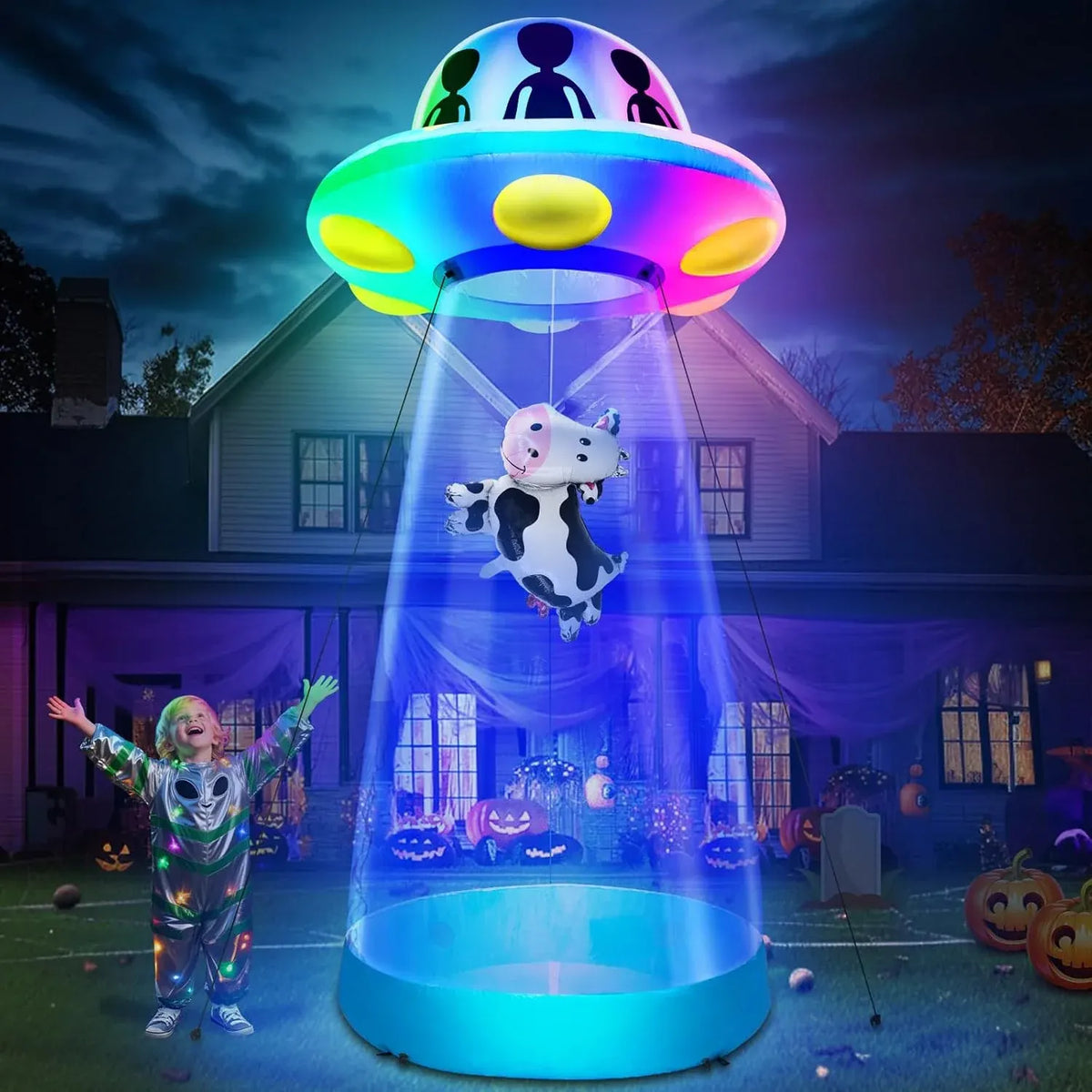 12 Ft Giant Halloween Inflatables Decorations Outdoor Scary Clown Hold Axe Blow Up Build-in LED Lights Inflatable Halloween Outdoor Yard Decors for Garden Lawn Home Holiday Party Outside