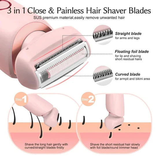 Electric Shaver for Women 3D Floating Foil Wet Dry