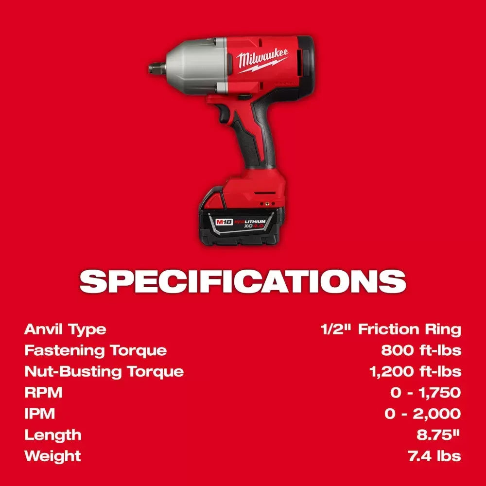 Milwaukee Pre-Sale 2666-21B M18 18V 1/2 Brushless Cordless High Torque Impact Wrench Kit
