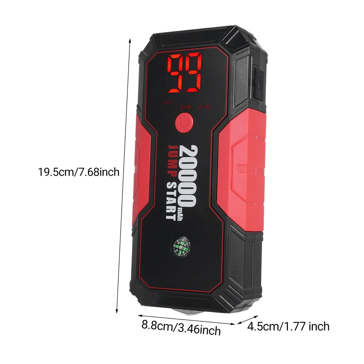 Portable 12V Auto Battery Booster by Lepmerk, DN13 Car Jump Starter, 600A Peak Current