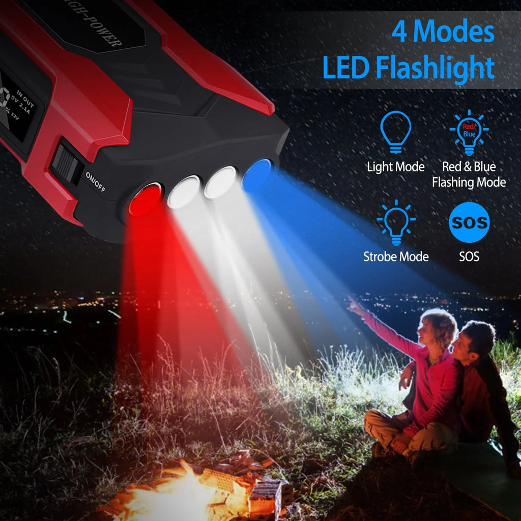 iNova Car Jump Starter Booster 800A Peak 28000mAh 12V Battery Charger (Up to 6.0L Gas or 3.0L Diesel Engine) with LCD Screen 4 Modes LED Flashlight