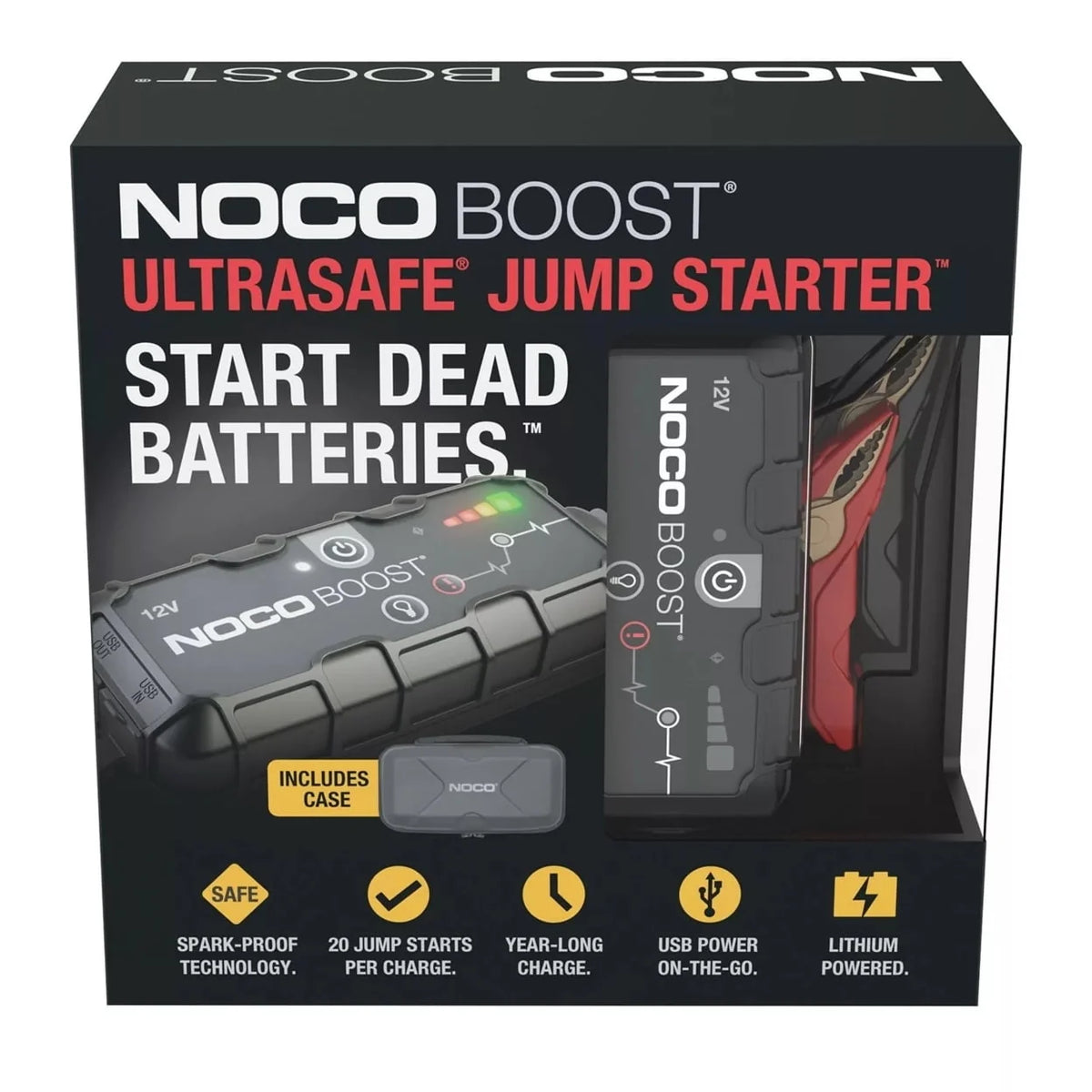 Noco Boost 12V Ultrasafe Lithium Jump Starter w/ 100 Lumen LED Flashlight
