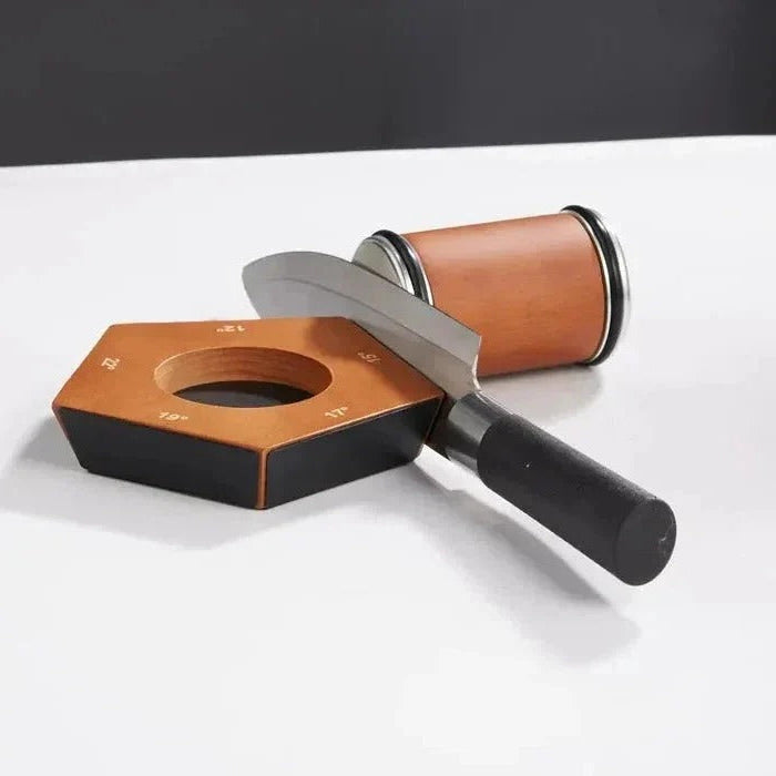Diamond Coated Rolling Knife Sharpener with Angle Guide and Non Slip Base
