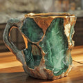 Crystal Textured Coffee Mug with Reflective Mineral Surface and Polished Handle