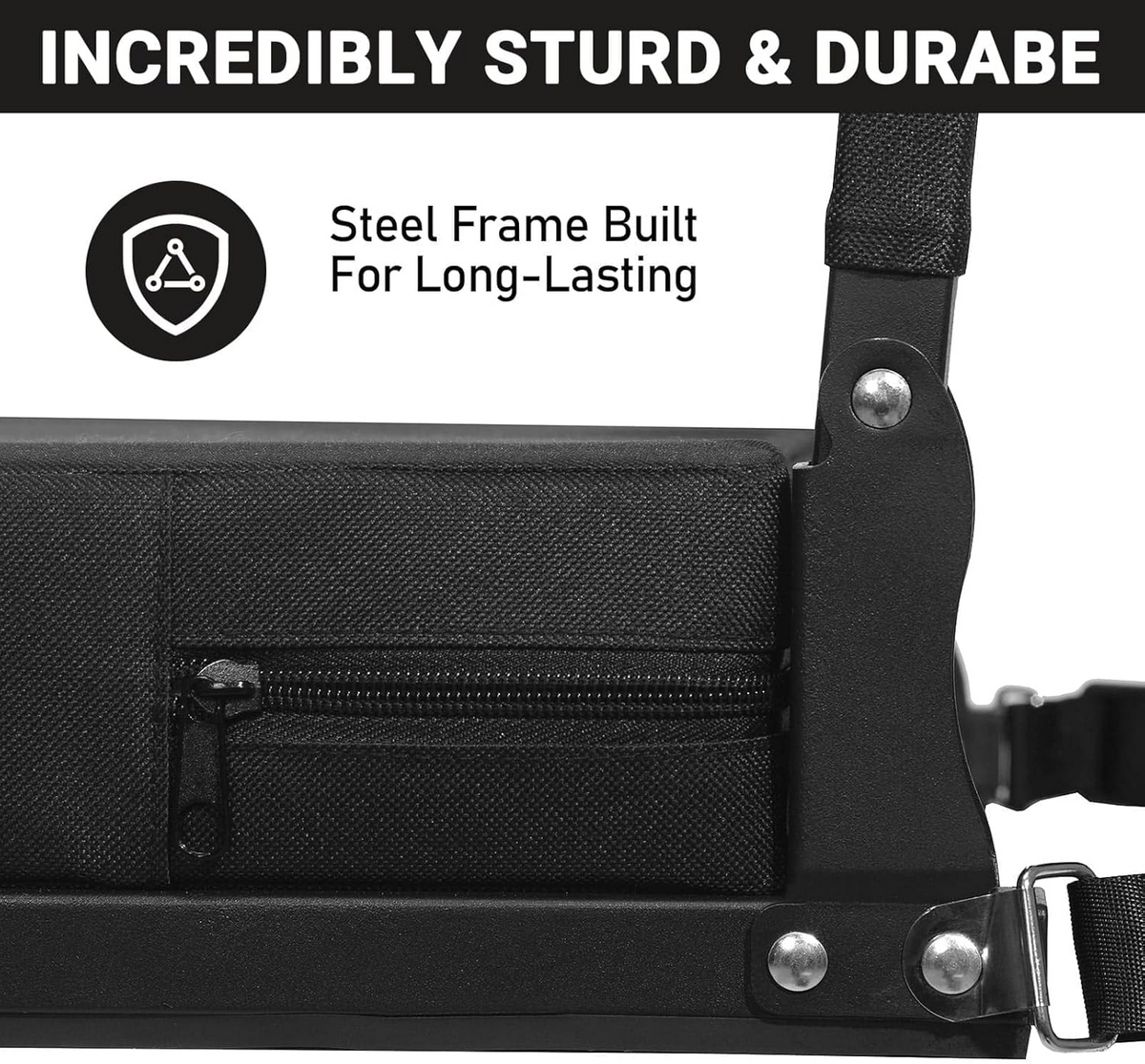 Folding Stadium Seat with Angled Back Support and Adjustable Shoulder Strap for Bleachers