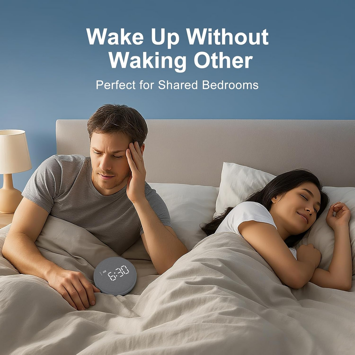 Cordless Vibrating Alarm Clock with Bed Shaker and 110dB Sound, 3 Wake Modes