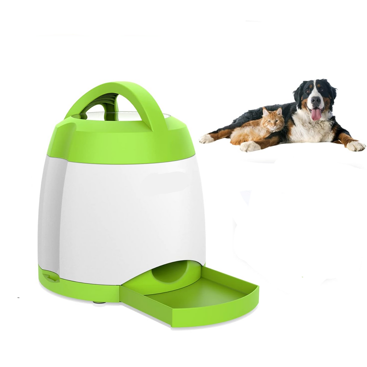 Dog Treat Dispenser with Squeaky Remote Button and Adjustable Portions