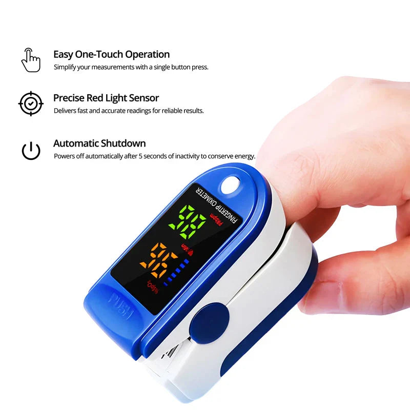 Fingertip Oxygen Meter with HD LED Display and Pulse Rate Reading
