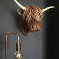 Highland Cattle Wall Sculpture with Hand Finished Textures, 24.8 x 20.9 Inches