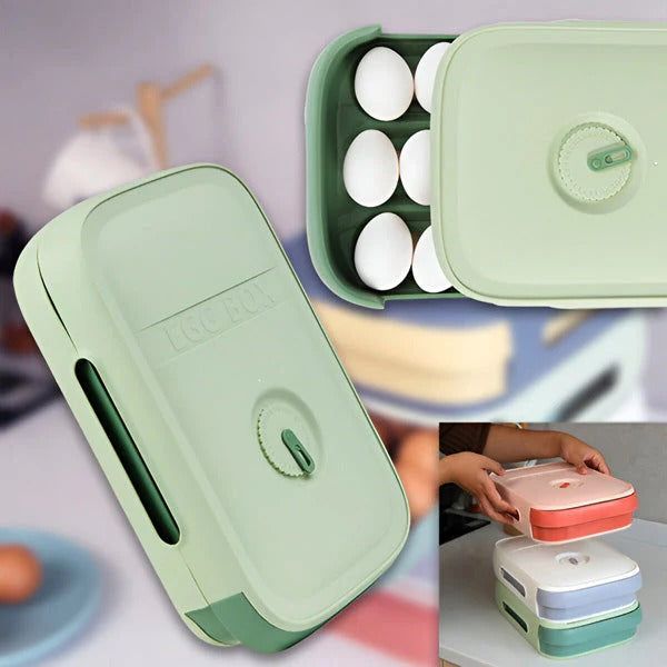 Egg Tray Holder with Rotating Date Dial and Stackable  Design