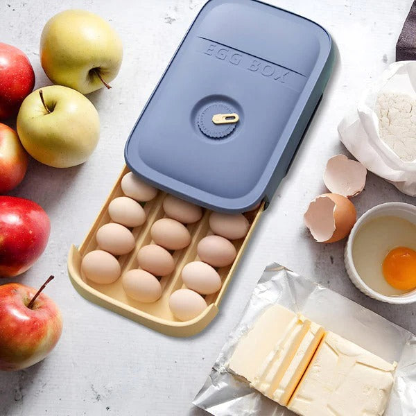 Egg Tray Holder with Rotating Date Dial and Stackable  Design
