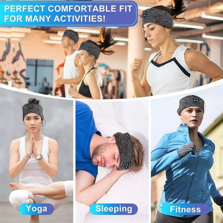 Dual-Purpose Cordless Sleep Earphones and Athletic Head Wrap for Restful Nights or Physical Training and Running