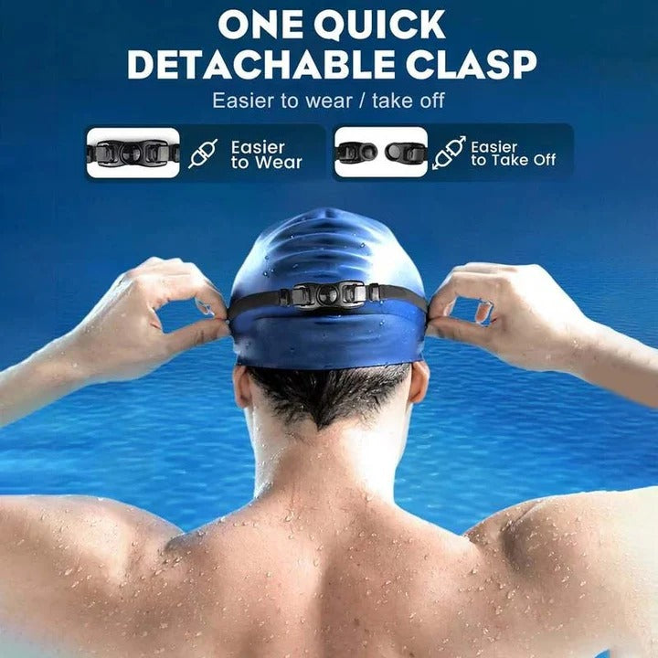 Anti-Fog Swim Goggles with Wide View Frame and Adjustable Nose  Bridge