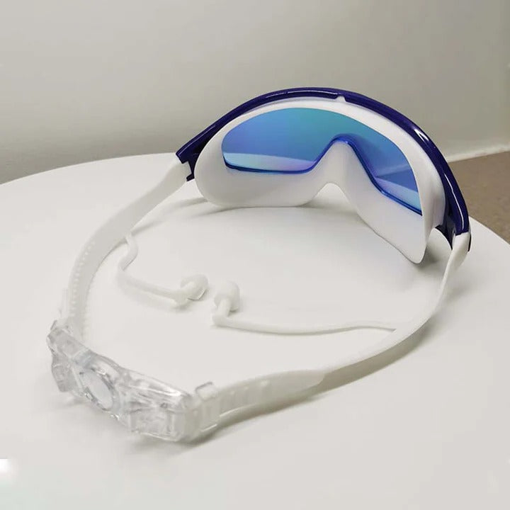 Anti-Fog Swim Goggles with Wide View Frame and Adjustable Nose  Bridge