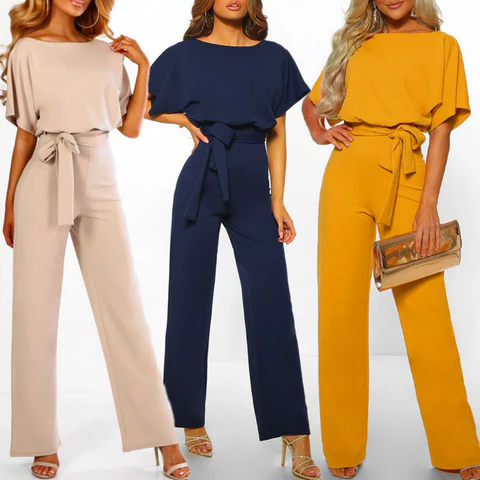 Fitted Jumpsuit with Cotton Polyester Blend and Machine Washable Care