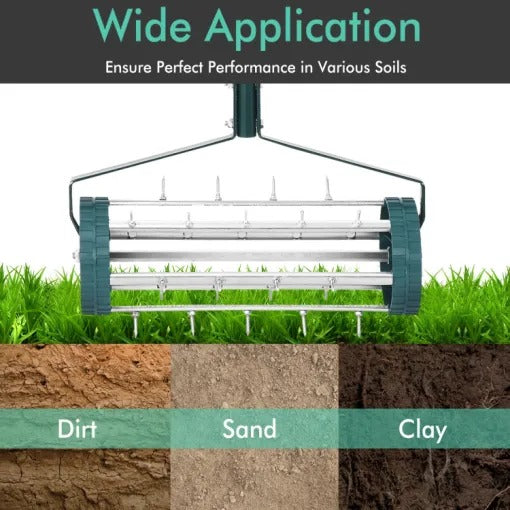 Heavy Duty Manual Lawn Spike Soil Aerator for Yard Maintenance