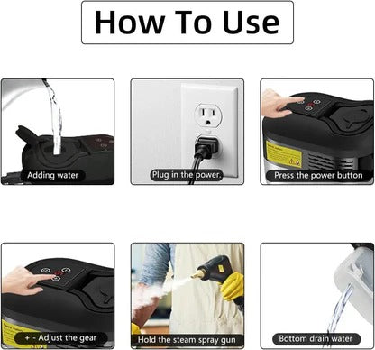 Handheld Steam Cleaner with 4.5 Bar Pressure and 5 Brush Attachments, 6 Speed  Levels