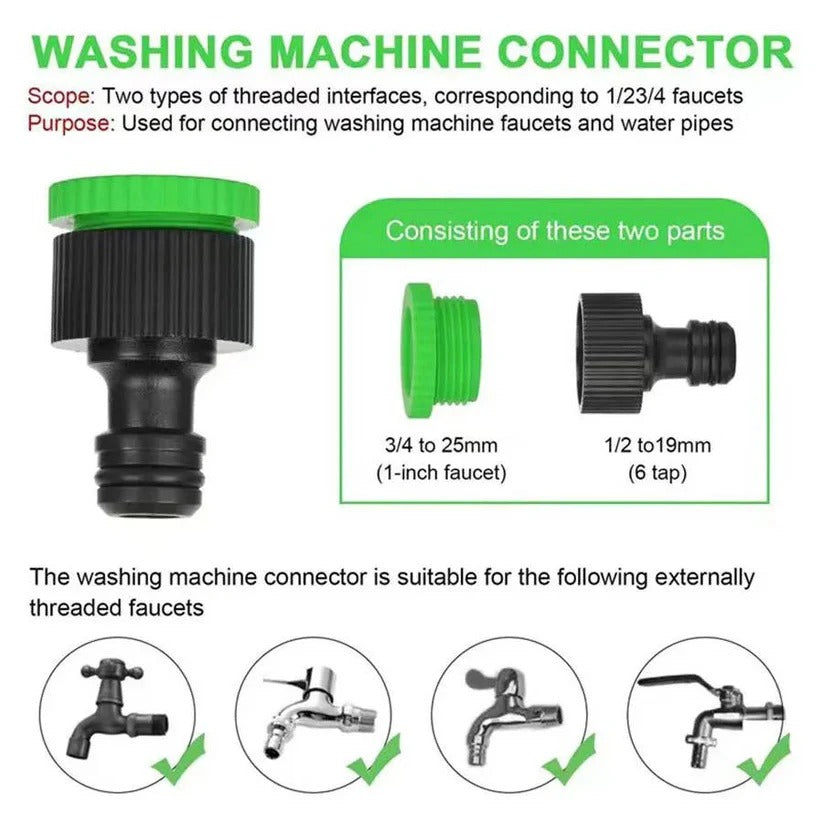 Expandable Garden Hose with Seven Spray Nozzle and Flow Control  Lever