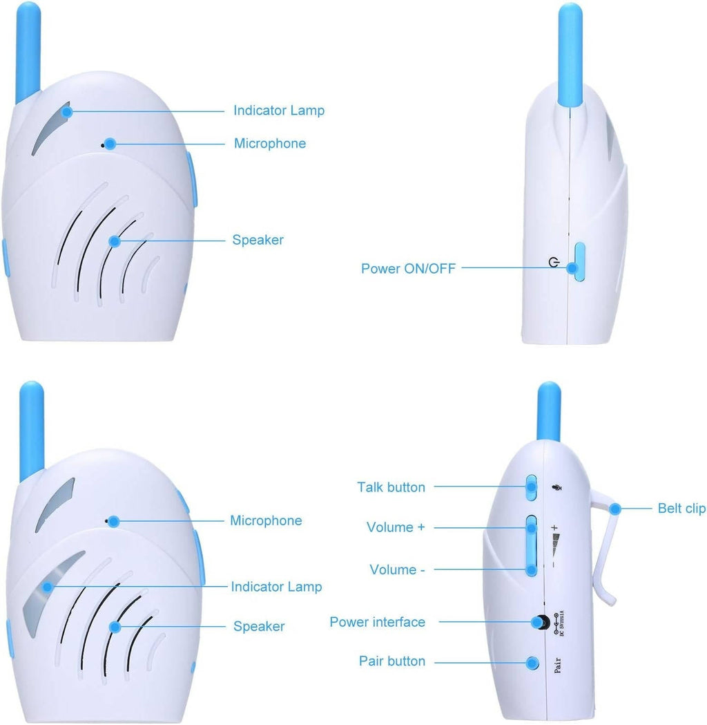 Audio Baby Monitor, Wireless Walkie Talkie Baby Monitor with Two Way Audio
