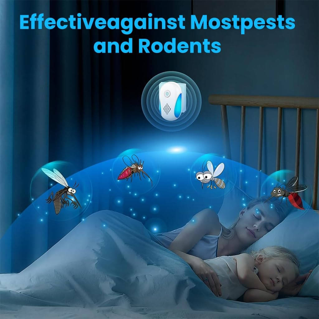 6 Pack Plug in Ultrasonic Rodent & Pest Indoor Repeller, Mouse, Mice, Rats, Roaches, Ants, Spiders & Bugs