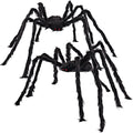 2 Pack 5 FT Halloween Giant Spider Decorations, Hairy Black Fake Spiders for Outdoor Yard, Haunted House and Indoor Party Decor