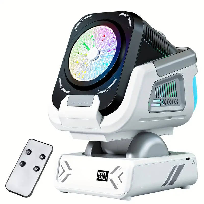 Automatic Bubble Machine with 150-Degree Rotation and 9-Color LED  Lighting