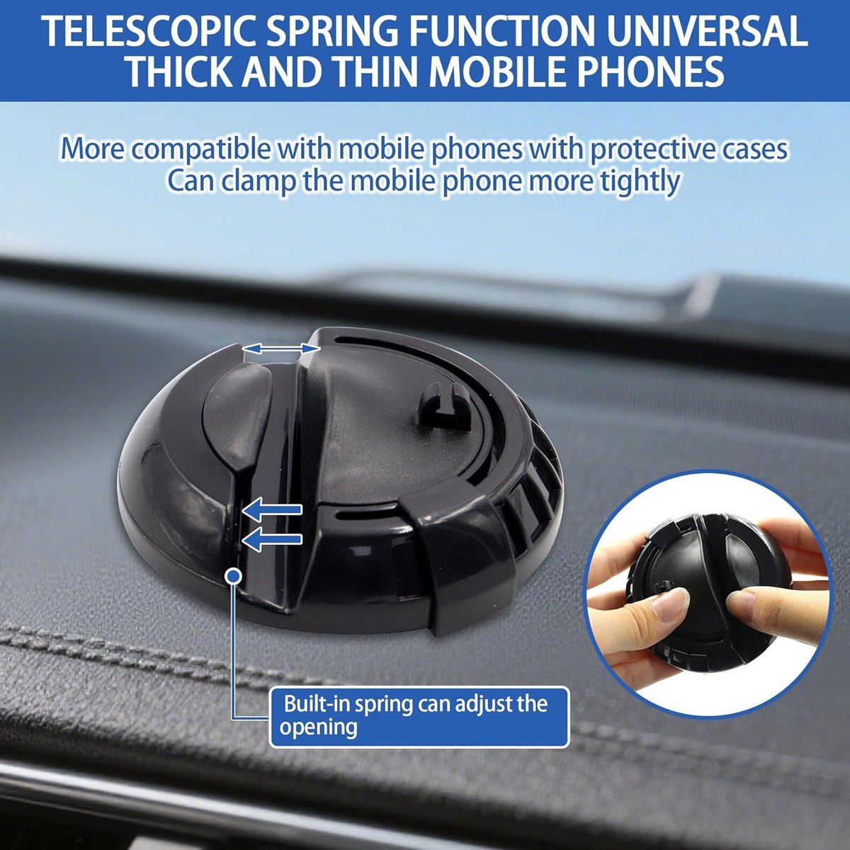 Car Phone Holder with Anti Slip Pad, Universal Dashboard Mount, Stable Smartphone Cradle for Hands Free Driving